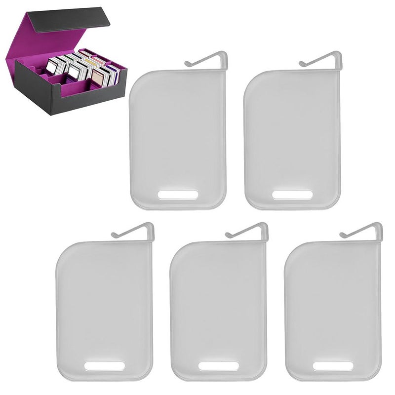 Card Box Dividers, 5pcs PP Plastic Trading Card Box Baffle Clip Storage & Organization Dividers for Multi-Layer Cards Boxes (Gray) - Image 1